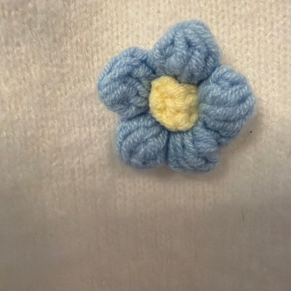 Hazel Moon Romantic Floral Applique Whimsical Cottagecore Cardigan Size L 14 - Picture 4 of 8